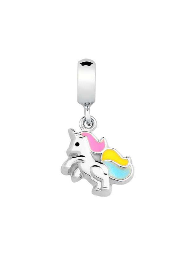 Convex - Pingente Prata Link Unicórnio com Resina Pendente 20x10mm Prata