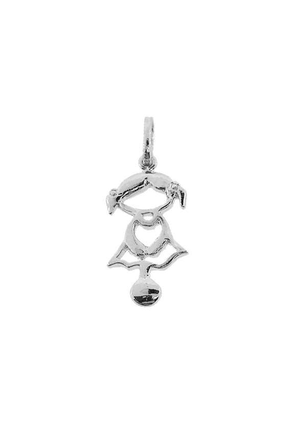 Convex - Pingente Prata Menina 18x10mm Prata