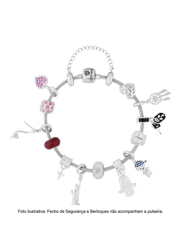 Convex - Pulseira Prata para Berloque Link Adulto com Resina 15cm Prata 3