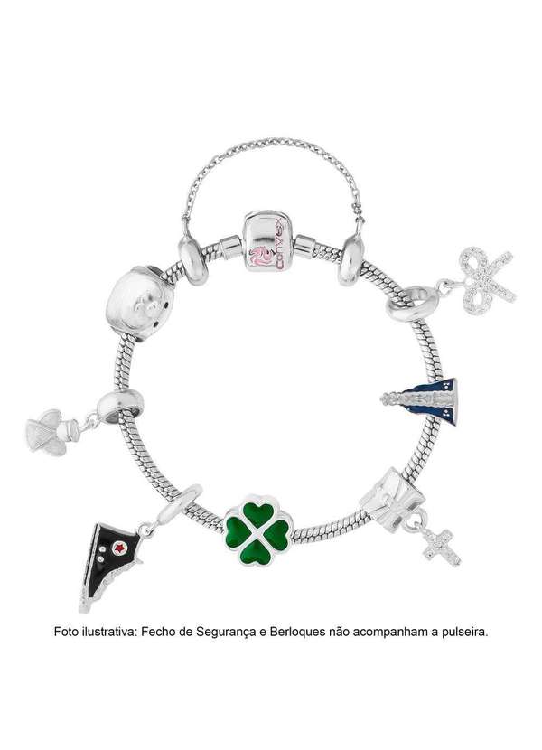 Convex - Pulseira Prata para Berloque Link Infantil c/ Resina 14cm Prata 3