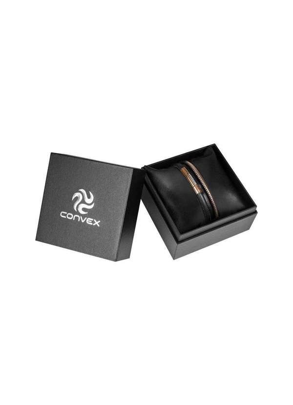 Convex - Pulseira Aço Duo Black e Rose Fecho com Zircônia Ipr 5mm Prata 2