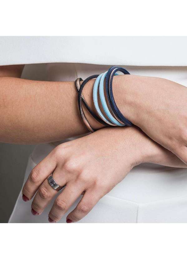 Convex - Pulseira Aço Duo Black e Rose Fecho com Zircônia Ipr 5mm Prata 4