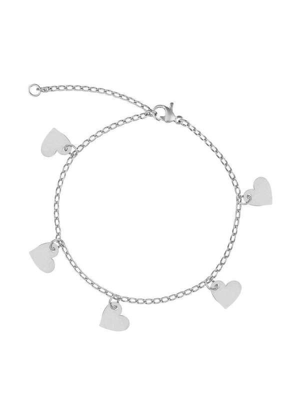 Convex - Pulseira Aço Glam Groumet Coração 0.9x0.8mm 21cm Prata