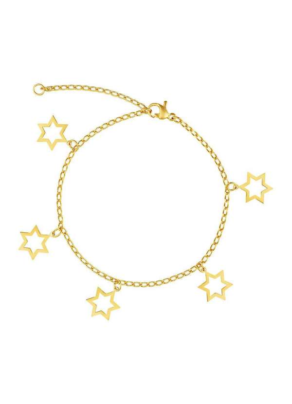 Convex - Pulseira Aço Glam Groumet Estrela de Davi Gold Ipg Dourado