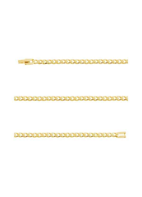Convex - Pulseira Aço Groumet Achatada Abaulada 4.70mm 21cm Gold Ipg Dourado