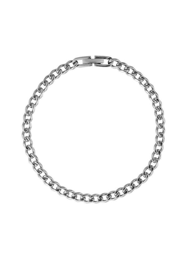 Convex - Pulseira Aço Groumet Achatada Abaulada 4.70mm 21cm Prata