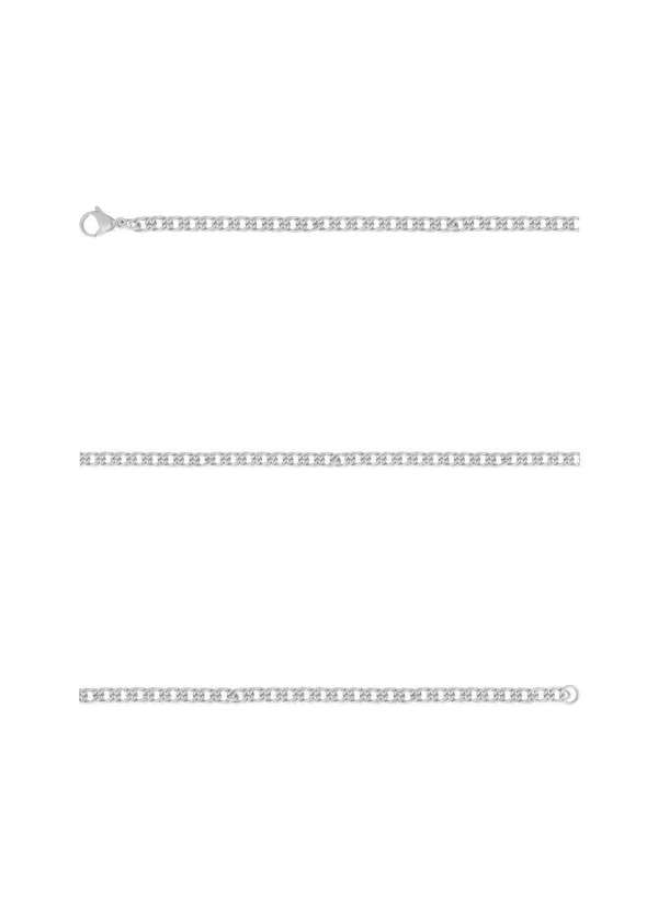 Convex - Pulseira Aço Groumet Elos Duplos 4.70mm 21cm Prata