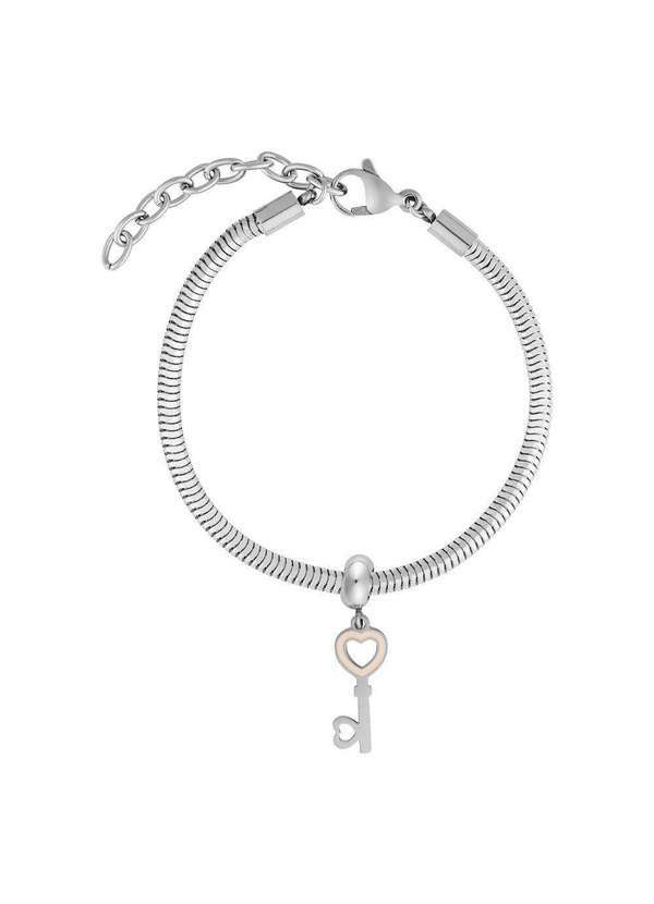 Convex - Pulseira de Aço Berloque Secrets Coleção Steel Dreams Prata