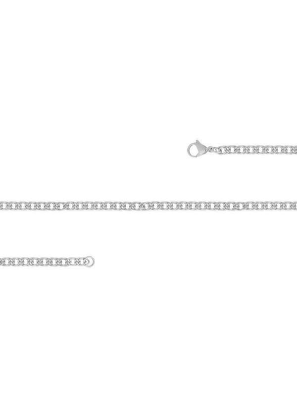 Convex - Pulseira de Aço Elos Duplos Fio Fino 19cm Prata 2