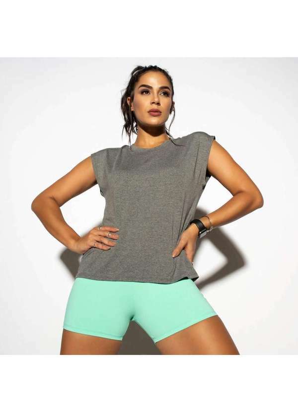 Honey Be - Camiseta Fitness Viscolycra Cinza Ct610 Cinza