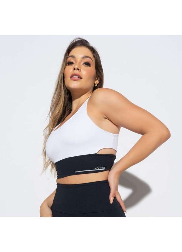 Honey Be - Top Fitness Branco Assimétrico Tp1372 Branco