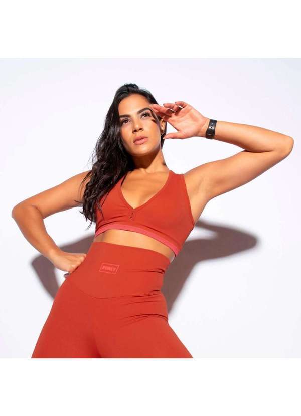 Honey Be - Top Fitness Cropped Honey Laranja Tp1206 Laranja