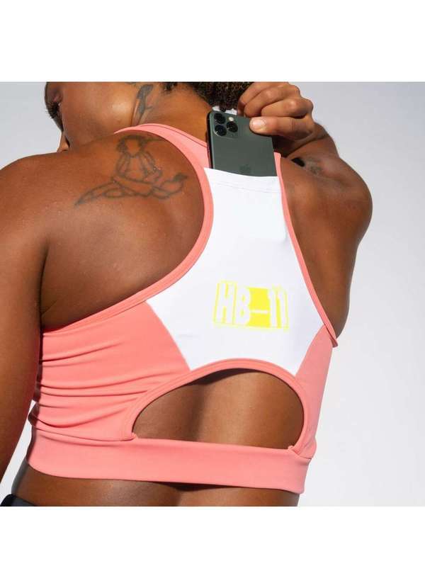 Honey Be - Top Fitness Nadador Rosa com Bolso Tp1322 Rosa