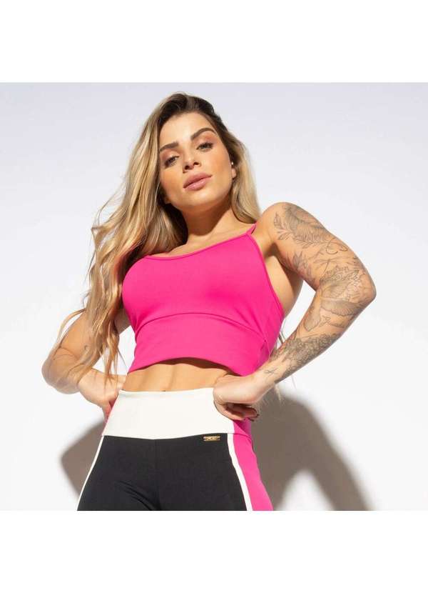Honey Be - Top Fitness Rosa com Bojo Tp1296 Rosa
