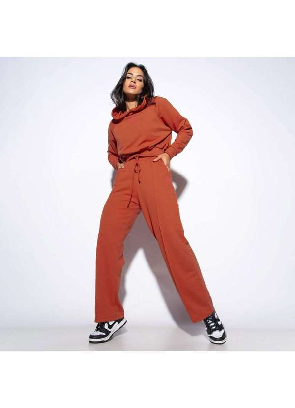 Honey Be - Calça Fitness Moletom Terracota  Cf076 Laranja 3