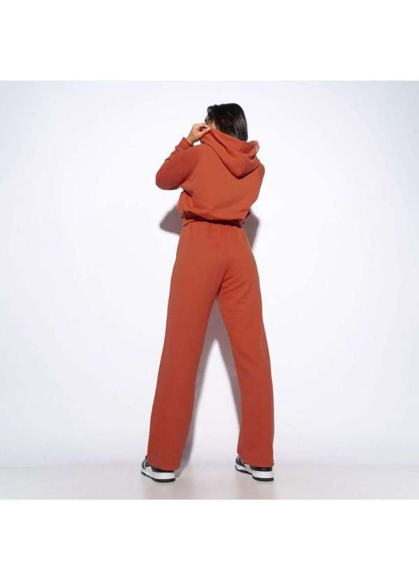 Honey Be - Calça Fitness Moletom Terracota  Cf076 Laranja 5