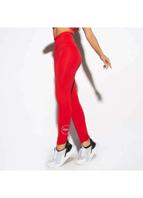 Legging Cintura Alta Vermelha Honey Performance Lg1679 Vermelho