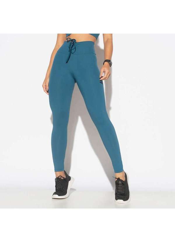 Honey Be - Legging Fitness Azul com Cós Regulável Lg2115 Azul