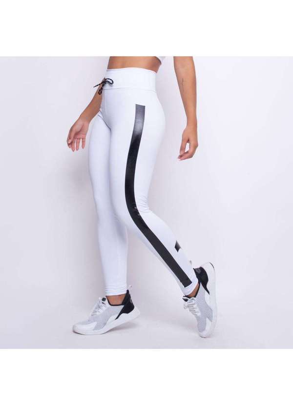 Honey Be - Legging Fitness com Cadarço Branca Lg1296 Branco