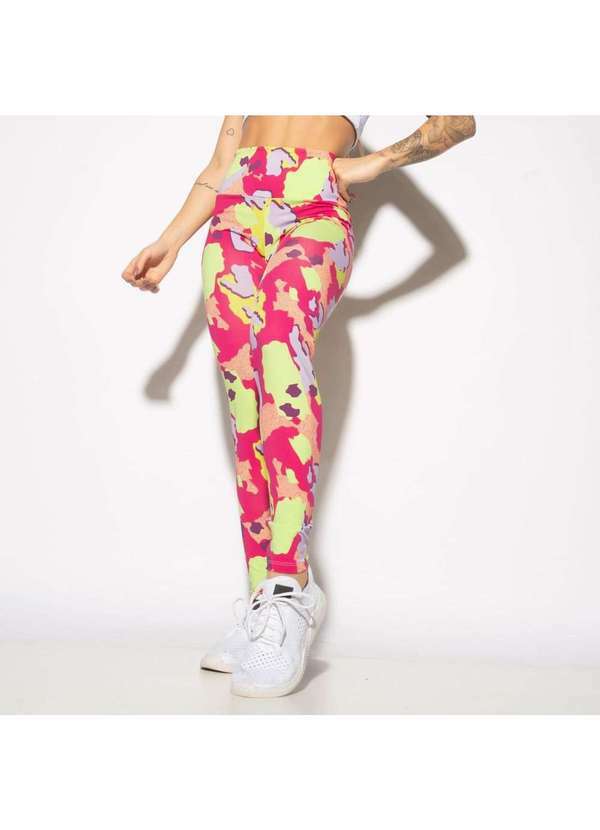 Honey Be - Legging Fitness Estampada Camuflado Candy Color Lg1979 Rosa