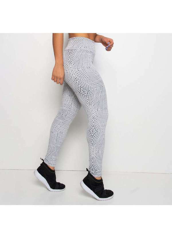 Honey Be - Legging Fitness Jacquard Dual Branca Lg1265 Branco
