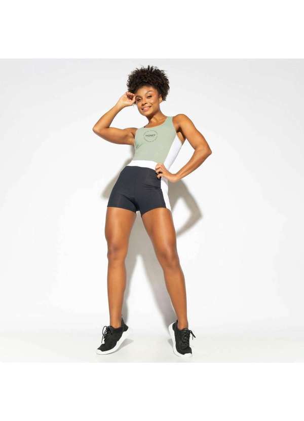 Honey Be - Macaquinho Fitness Bicolor Verde Street Mc229 Verde