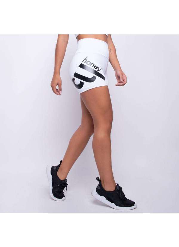 Honey Be - Short Fitness Básico Branco Sh261 Branco