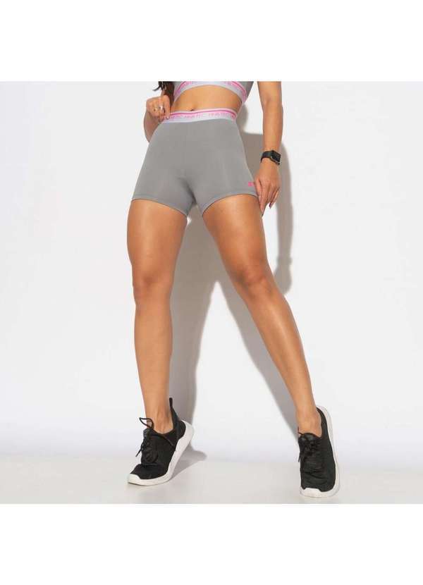 Honey Be - Short Fitness Cinza com Elástico no Cós Hnb Tec Sh601 Cinza