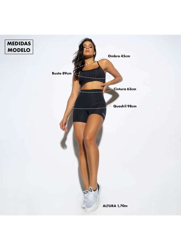 Honey Be - Short Fitness Preto com Cadarço Lateral Sh493 Preto 4