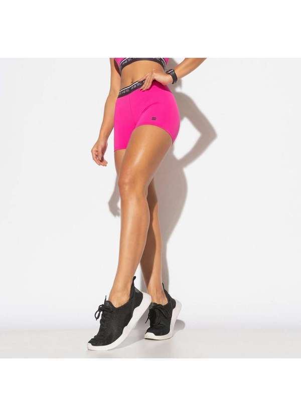 Honey Be - Short Fitness Rosa com Elástico no Cós Hnb Tec Sh599 Rosa