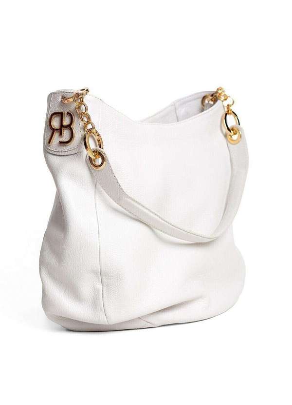 Raphaella Booz - Bolsa Hobo Grande Couro Couro Floater Off White