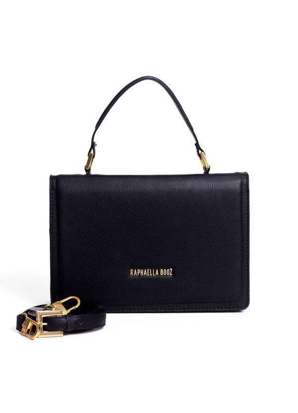 Raphaella Booz - Bolsa Satchel Pequena Couro Couro Floater Preto 1