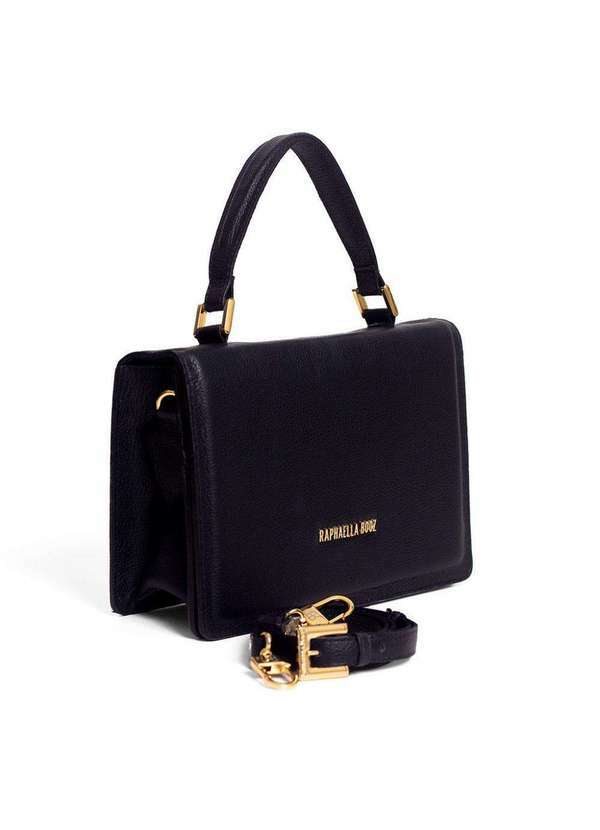 Raphaella Booz - Bolsa Satchel Pequena Couro Couro Floater Preto 2