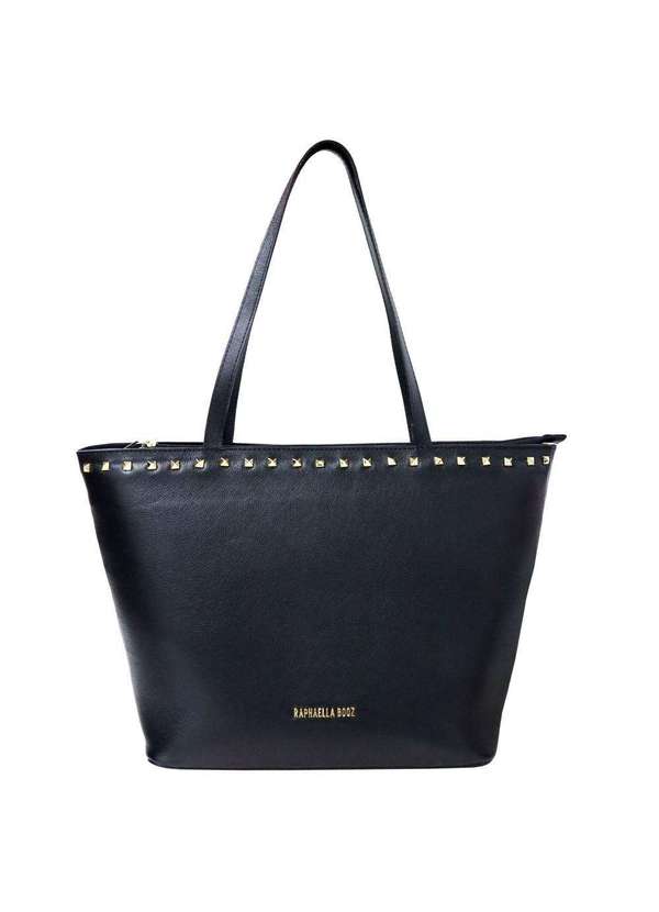 Raphaella Booz - Bolsa Shopper Grande Couro Preta Couro Glove Preto
