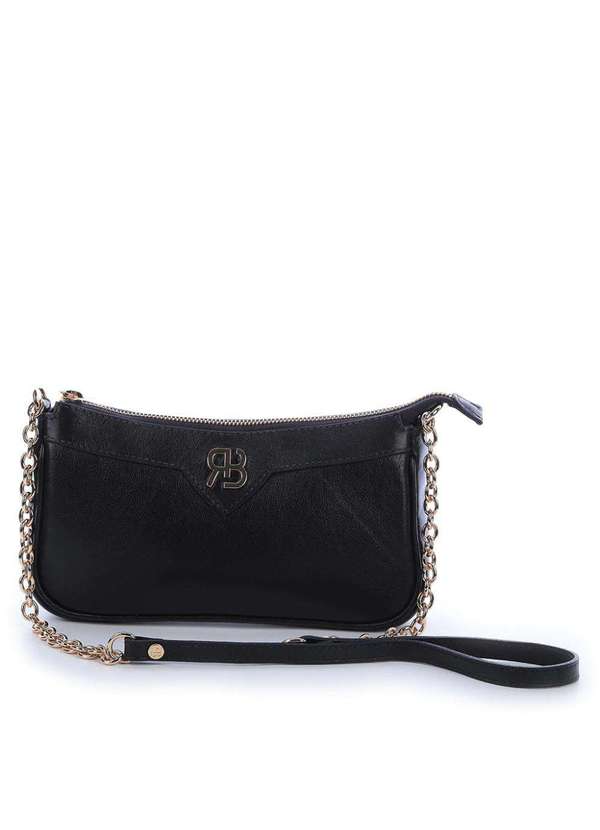 Raphaella Booz - Bolsa Tiracolo Essencial Pequena Couro Couro Glove Preto