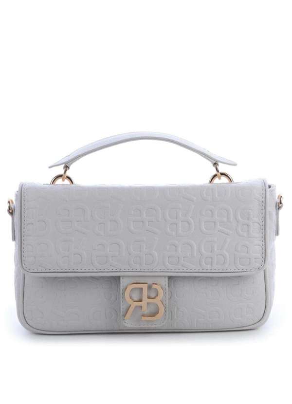 Raphaella Booz - Bolsa Tiracolo Média Couro Off White Monograma Couro Glove Off White