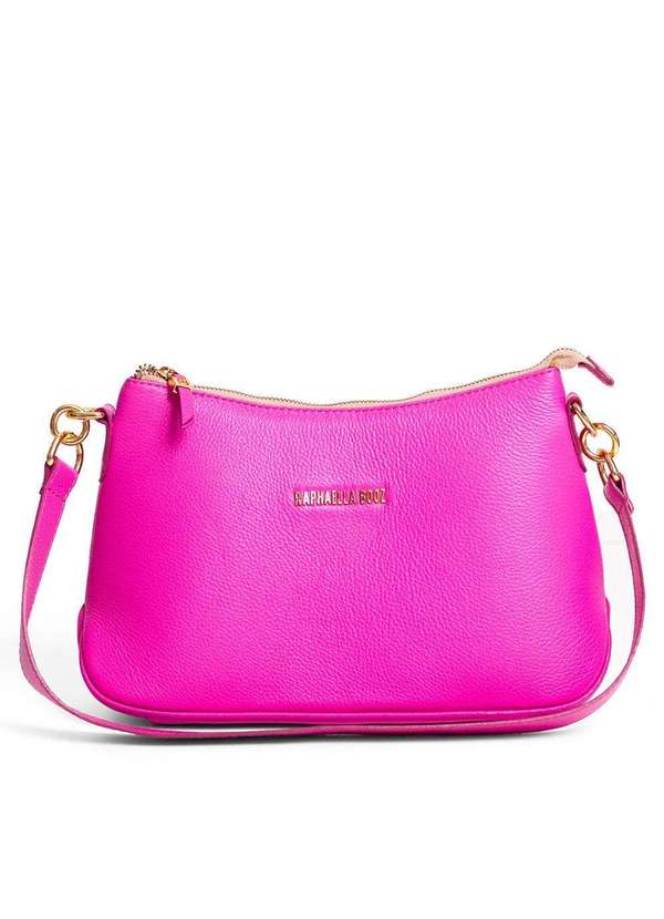 Raphaella Booz - Bolsa Tiracolo Média Couro Rosa Floater Fucsia