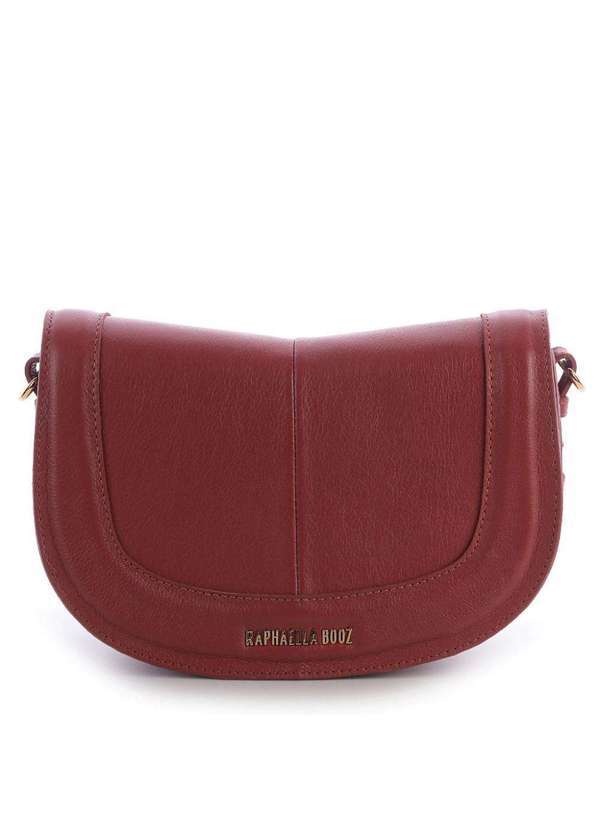 Raphaella Booz - Bolsa Tiracolo Média Couro Vinho Couro Glove Telha
