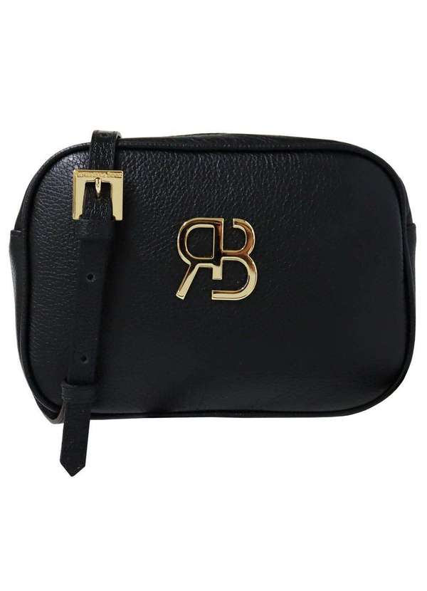 Raphaella Booz - Bolsa Tiracolo Pequena Couro Preta Couro Floater Preto