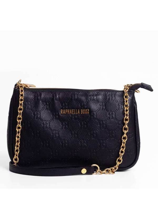 Raphaella Booz - Bolsa Tiracolo Pequena Couro Couro Floater Preto