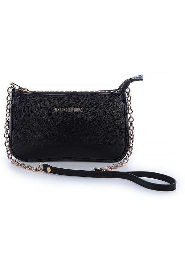 Raphaella Booz - Bolsa Tiracolo Pequena Couro Couro Preto