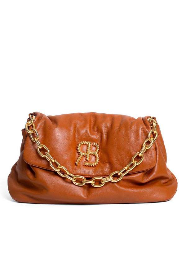 Raphaella Booz - Bolsa Tiracolo Soft Grande Couro Couro Glove Camel