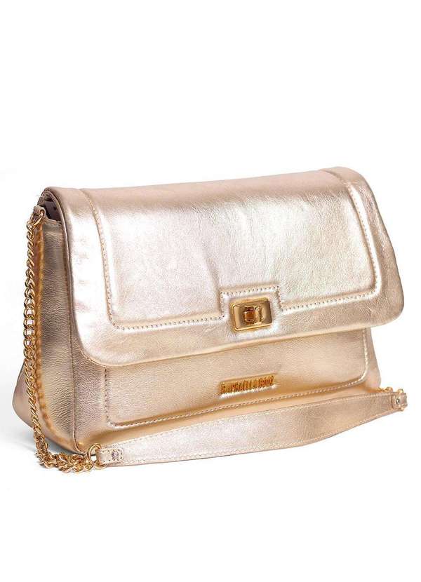Raphaella Booz - Bolsa Tiracolo Soft Média Couro Metalizada Metalizado Ouro Light 3
