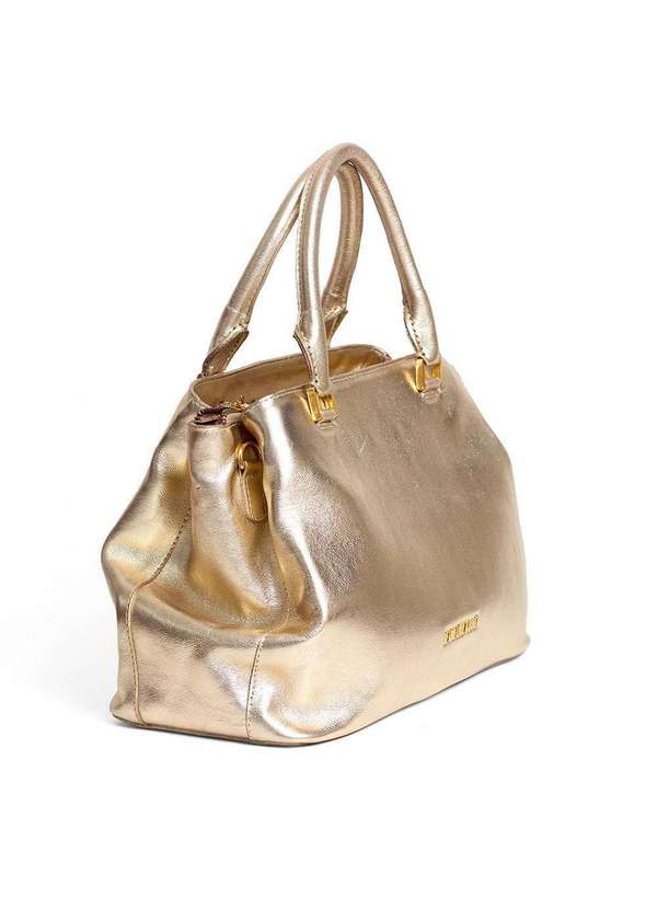 Raphaella Booz - Bolsa Tote Média Couro Dourada Metalizado Ouro Light 3