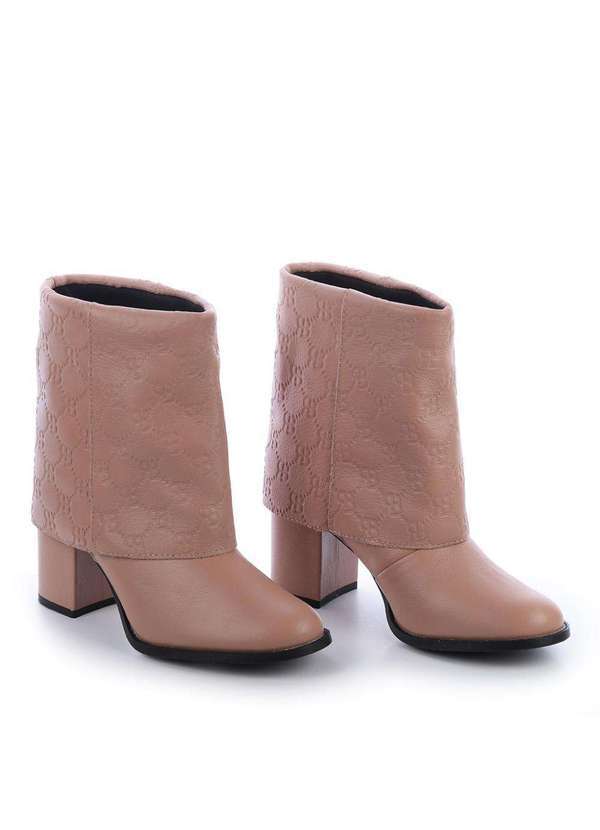 Raphaella Booz - Bota Capa Salto Bloco Médio Couro Couro Glove Plush 3