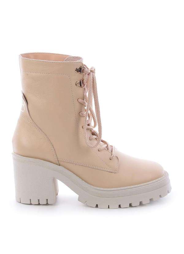 Raphaella Booz - Bota Coturno Tratorado Couro Napa Grease Nata/Sola Off