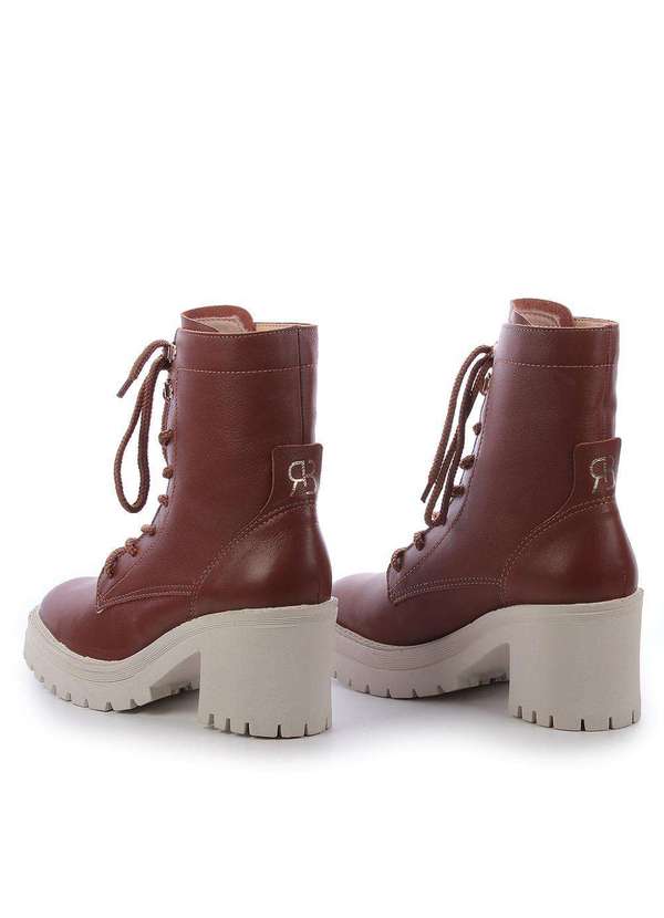 Raphaella Booz - Bota Coturno Tratorado Couro Napa Grease Pecan/Sola Off 3