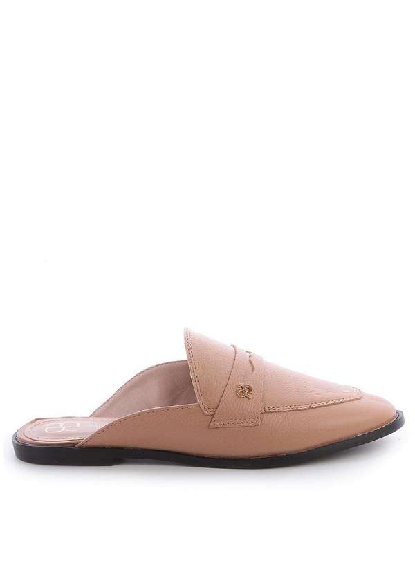 Raphaella Booz - Mule Couro Detalhe Rb Couro Nude