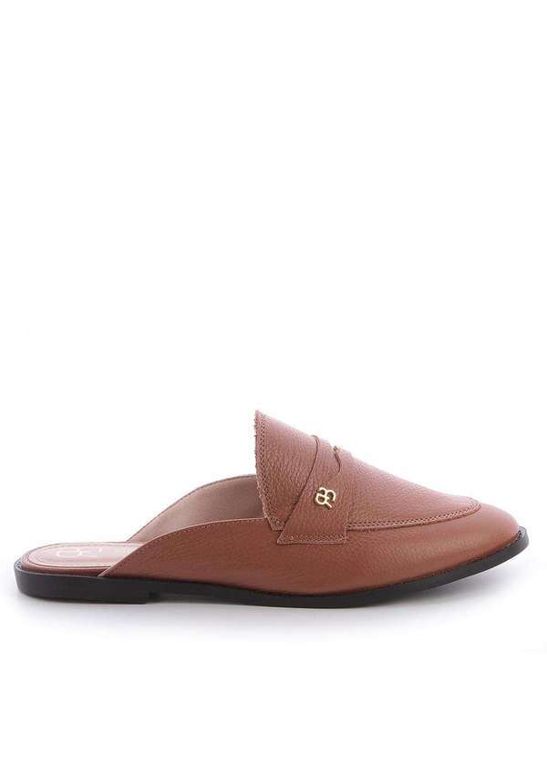 Raphaella Booz - Mule Couro Detalhe Rb Couro Camel