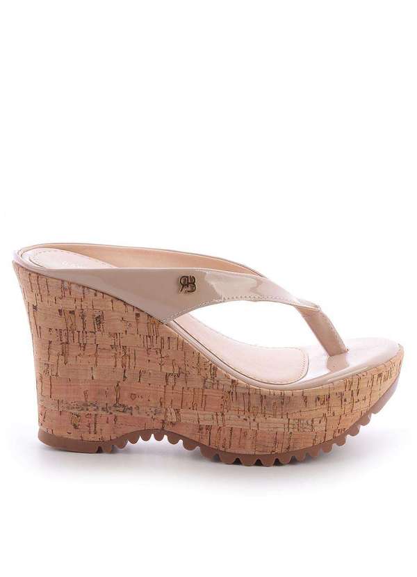 Raphaella Booz - Tamanco Mule Plataforma Verniz Verniz Amendoa